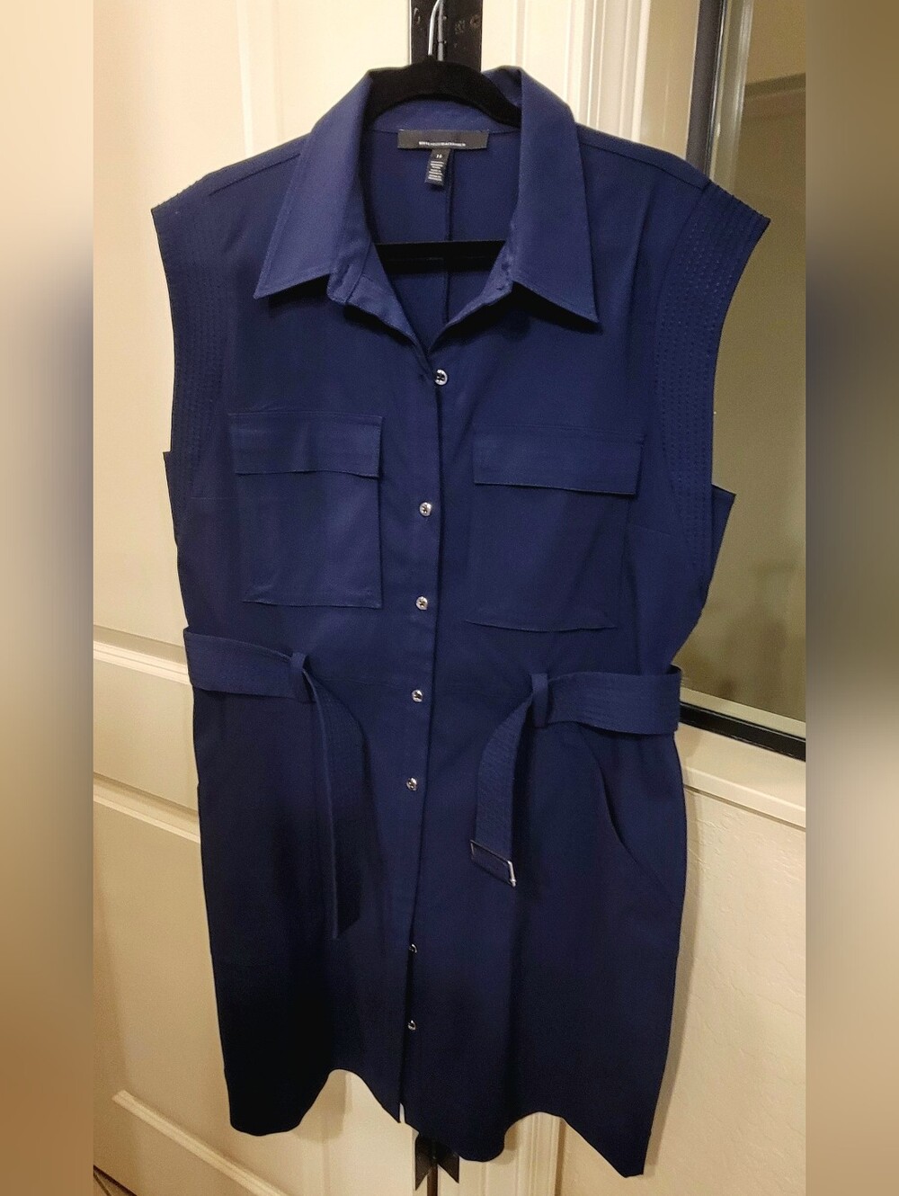 White House Black Market Navy Dress Size 14